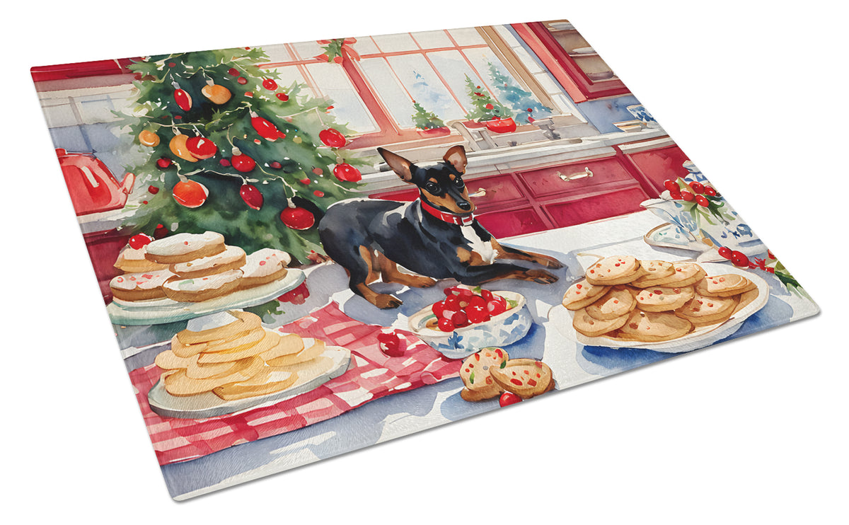 Buy this Miniature Pinscher Christmas Cookies Glass Cutting Board