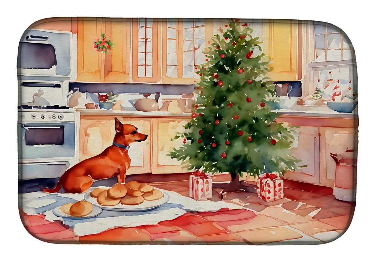 Buy this Miniature Pinscher Christmas Cookies Dish Drying Mat