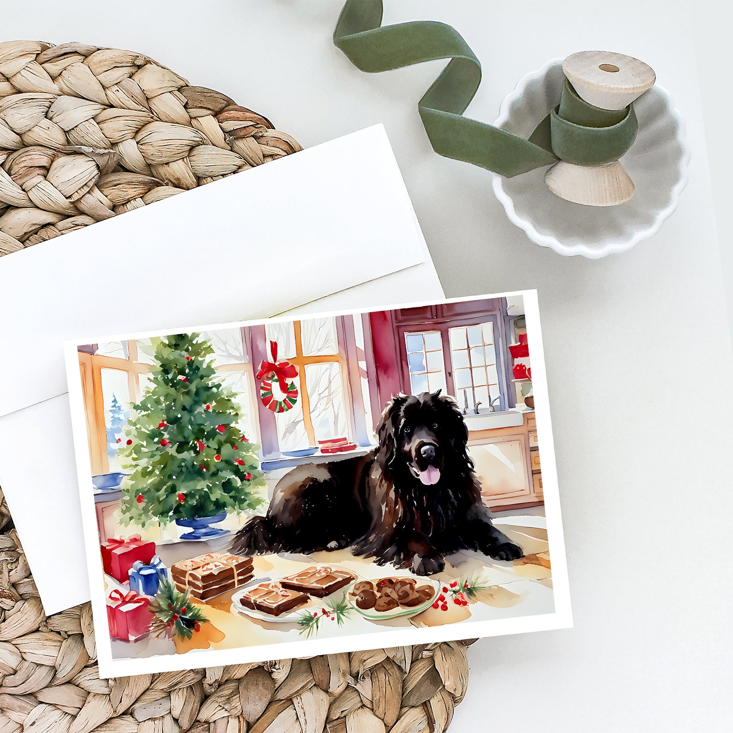 Newfoundland Christmas Cookies Greeting Cards Pack of 8