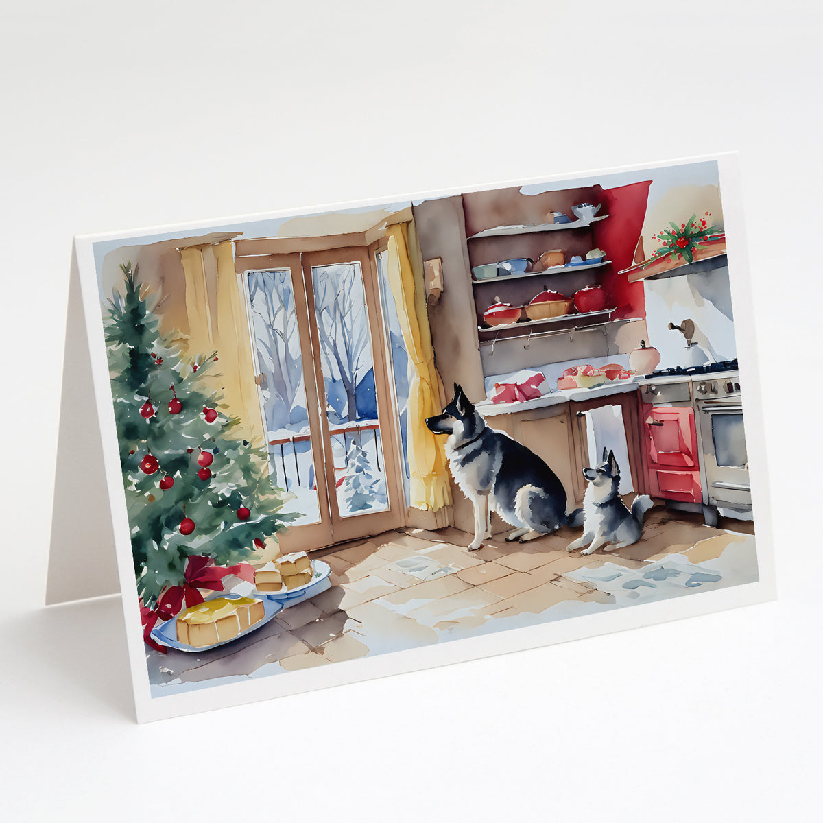 Buy this Norwegian Elkhound Christmas Cookies Greeting Cards Pack of 8