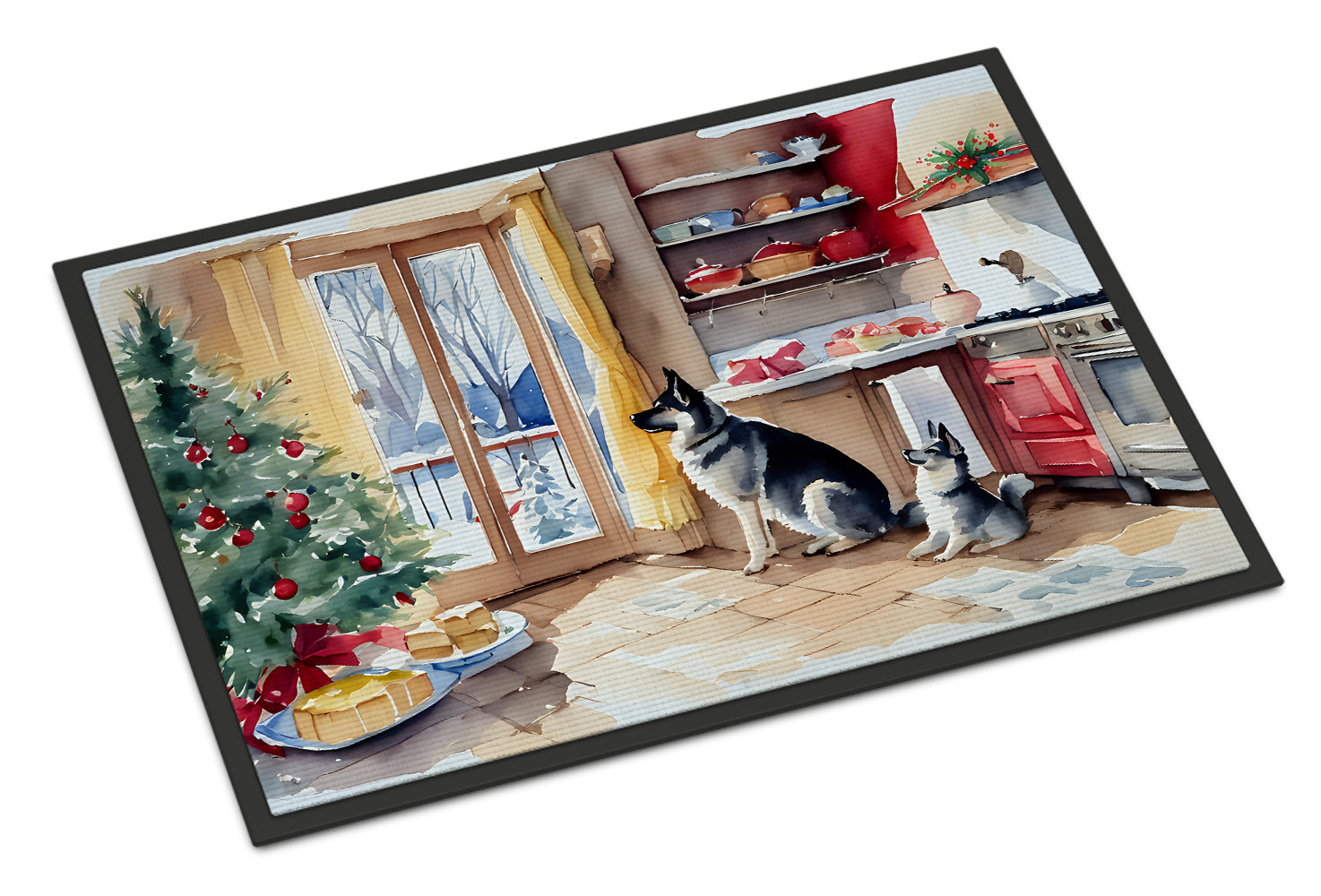 Buy this Norwegian Elkhound Christmas Cookies Doormat