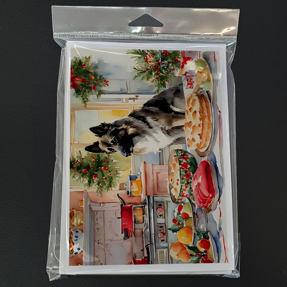 Norwegian Elkhound Christmas Cookies Greeting Cards Pack of 8