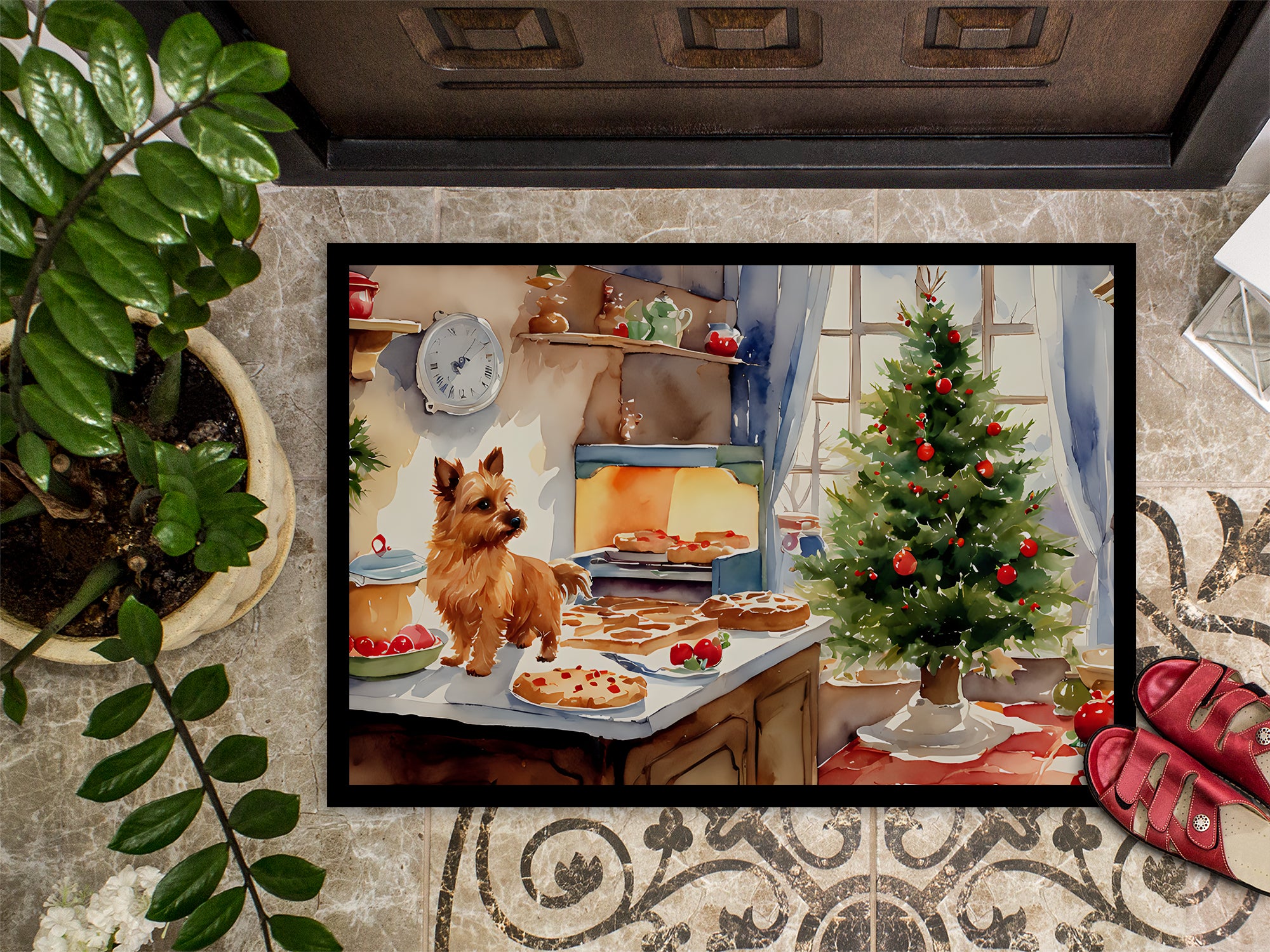 Norwich Terrier Christmas Cookies Doormat