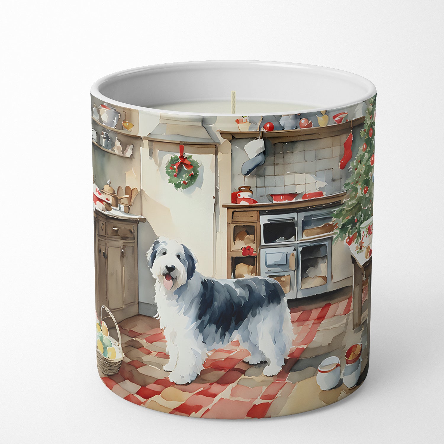 Old English Sheepdog Christmas Cookies Decorative Soy Candle
