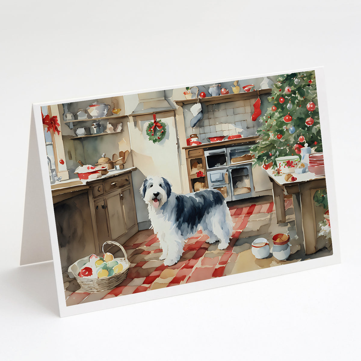 Buy this Old English Sheepdog Christmas Cookies Greeting Cards Pack of 8