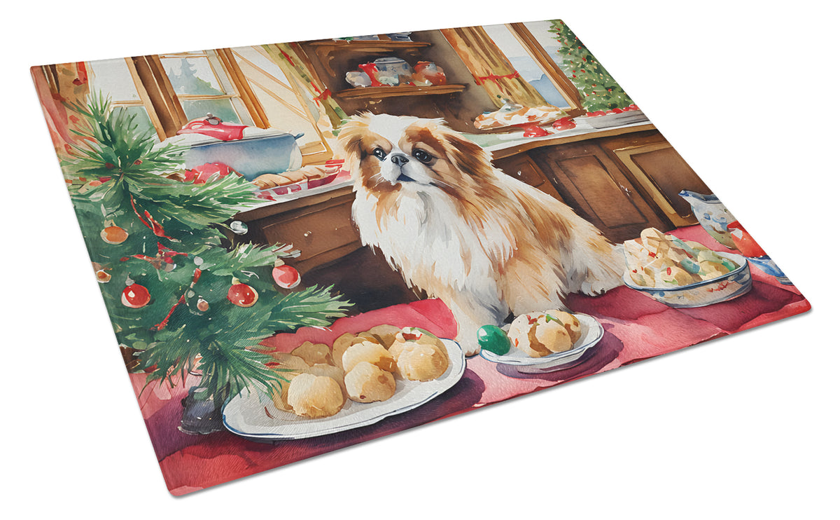 Buy this Pekingese Christmas Cookies Glass Cutting Board
