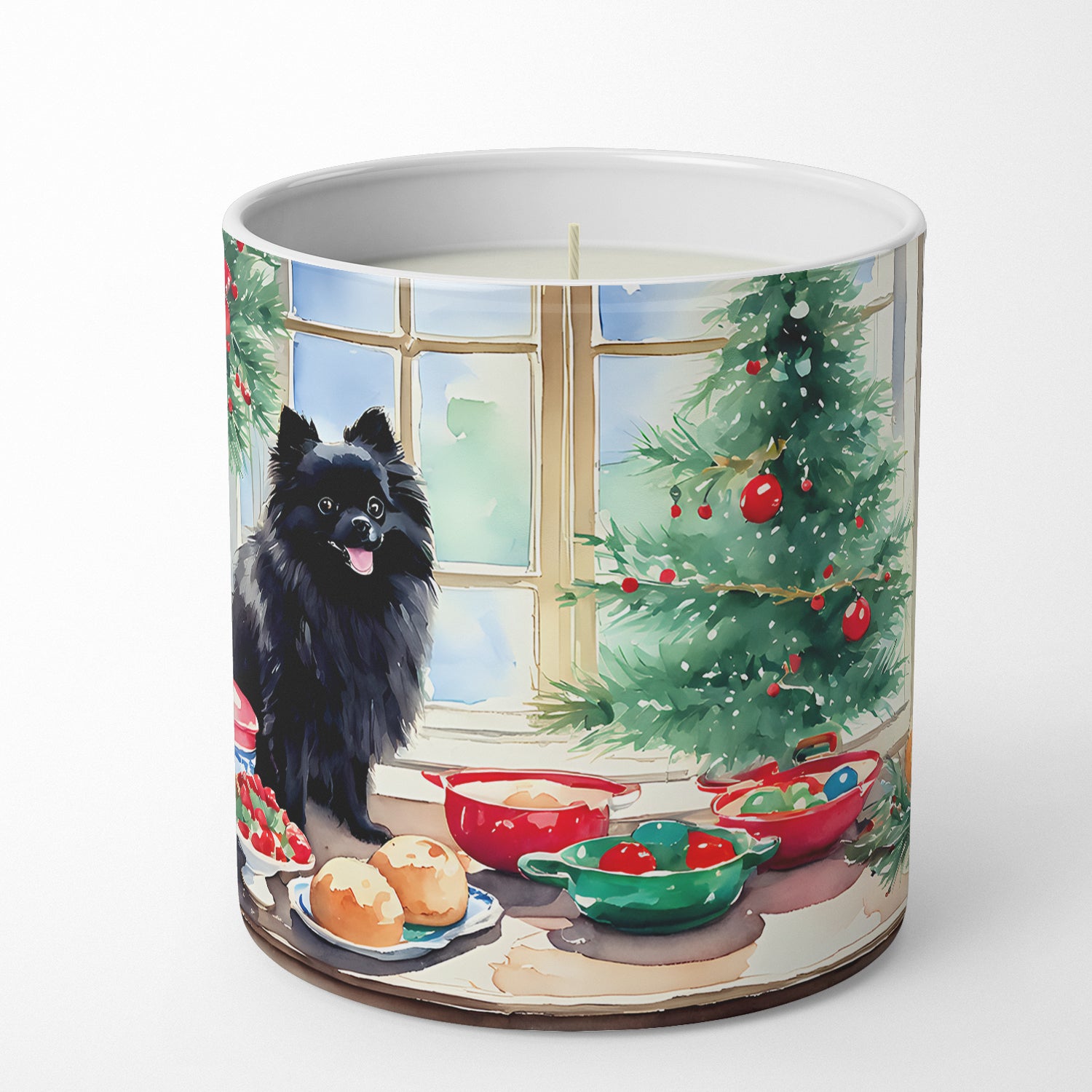 Pomeranian Christmas Cookies Decorative Soy Candle