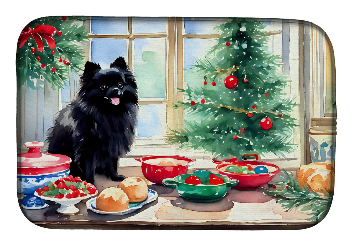 Buy this Pomeranian Christmas Cookies Dish Drying Mat