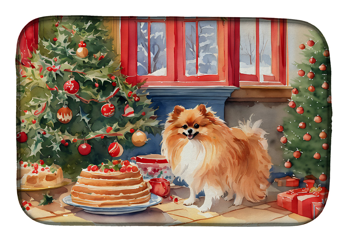 Buy this Pomeranian Christmas Cookies Dish Drying Mat