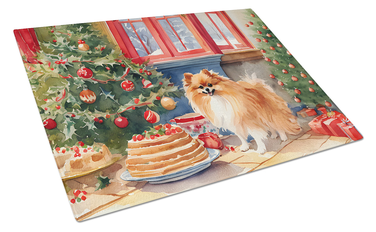 Buy this Pomeranian Christmas Cookies Glass Cutting Board