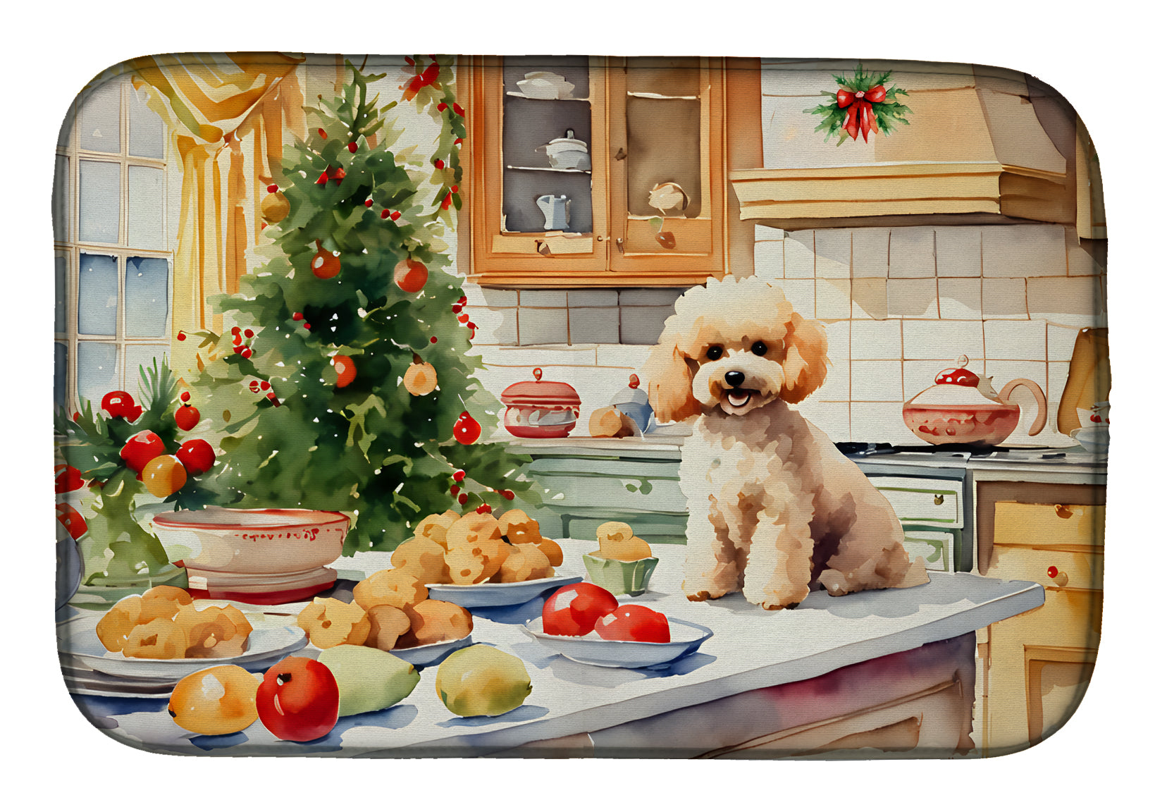 Buy this Poodle Christmas Cookies Dish Drying Mat