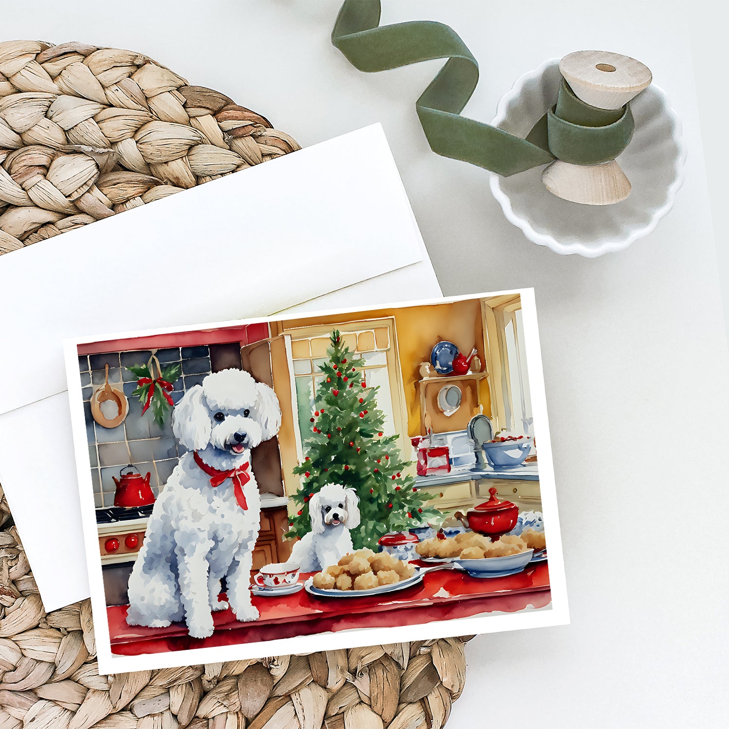 Poodle Christmas Cookies Greeting Cards Pack of 8