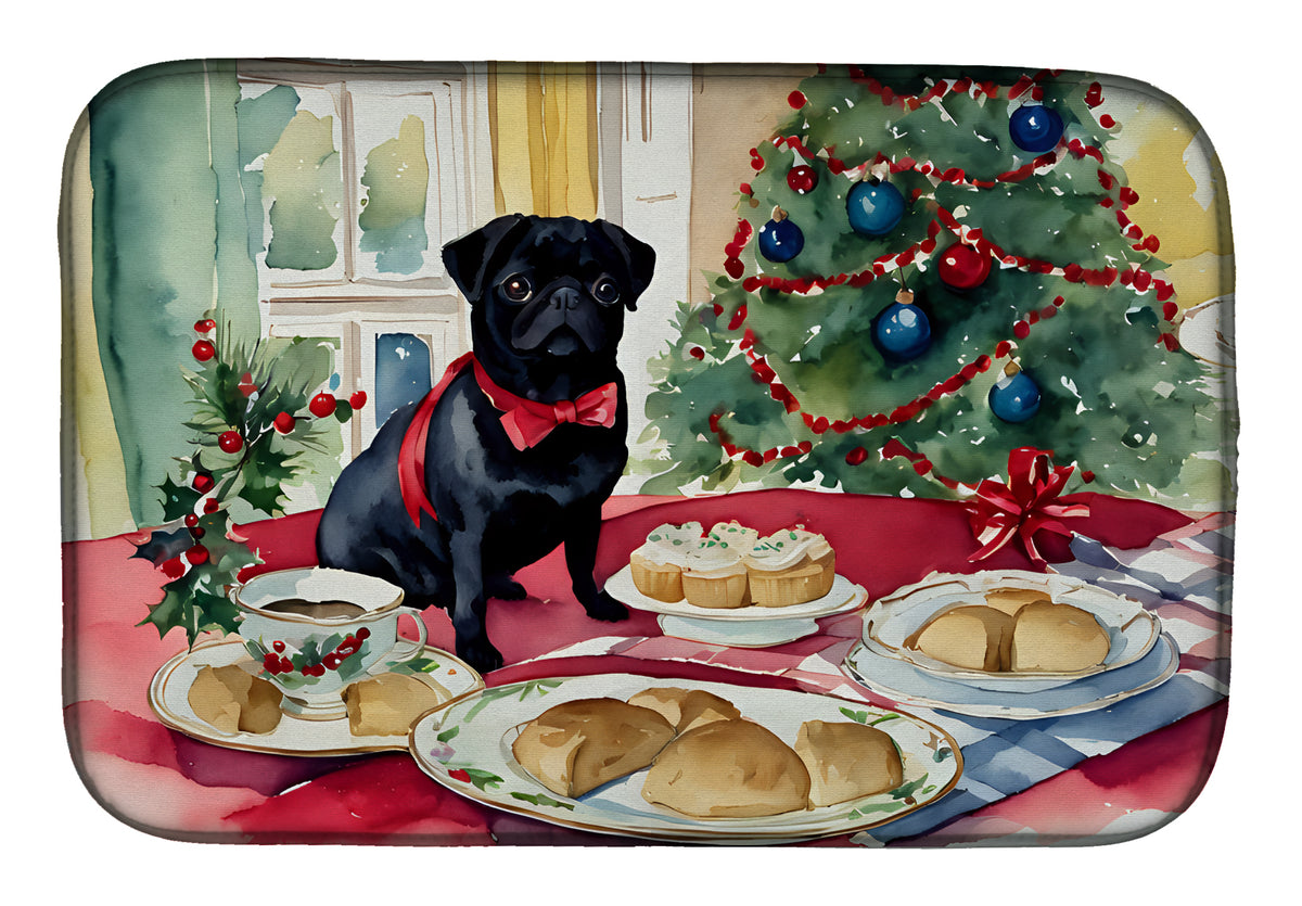 Buy this Pug Christmas Cookies Dish Drying Mat