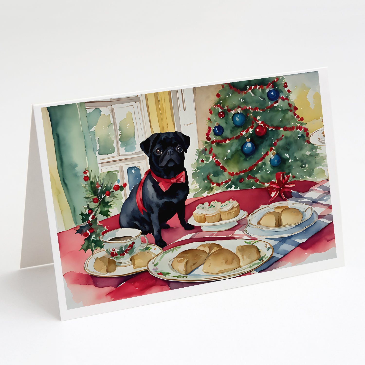 Buy this Pug Christmas Cookies Greeting Cards Pack of 8