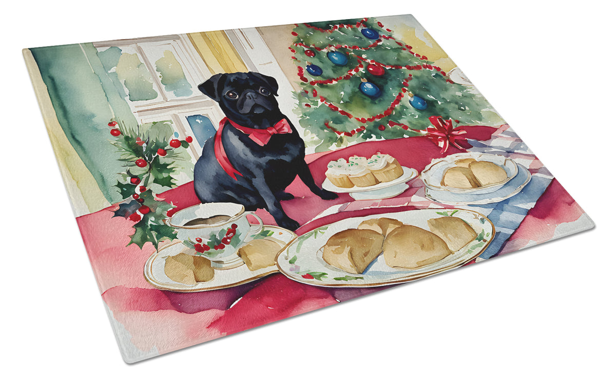 Buy this Pug Christmas Cookies Glass Cutting Board