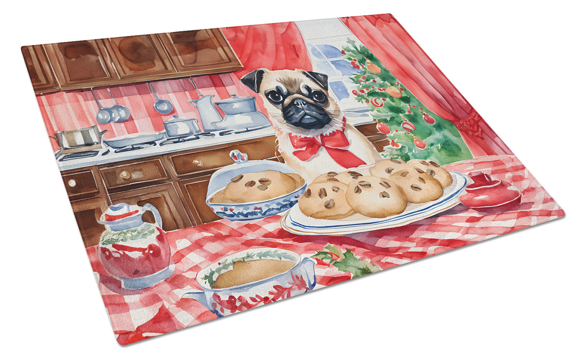 Buy this Pug Christmas Cookies Glass Cutting Board