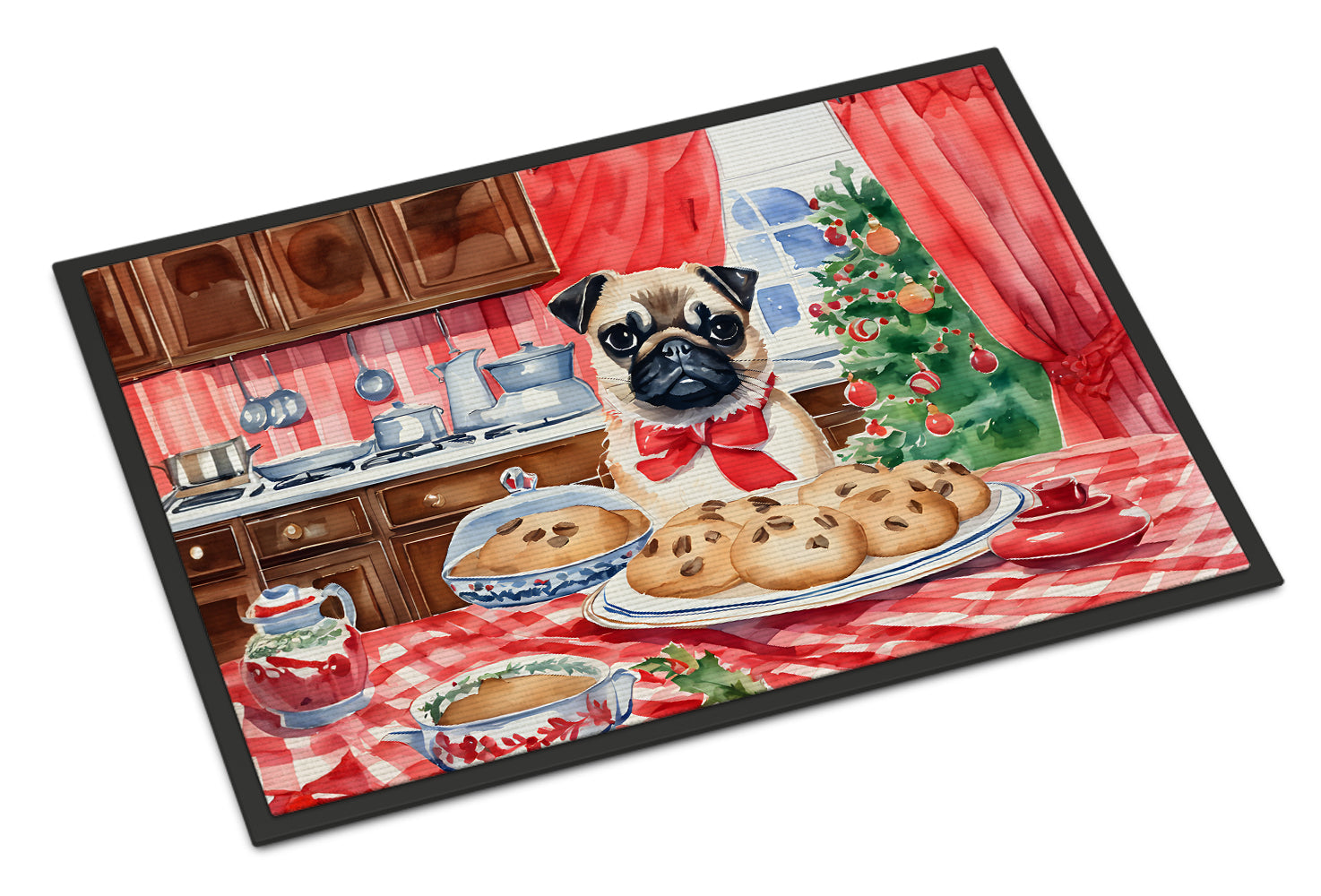 Buy this Pug Christmas Cookies Doormat
