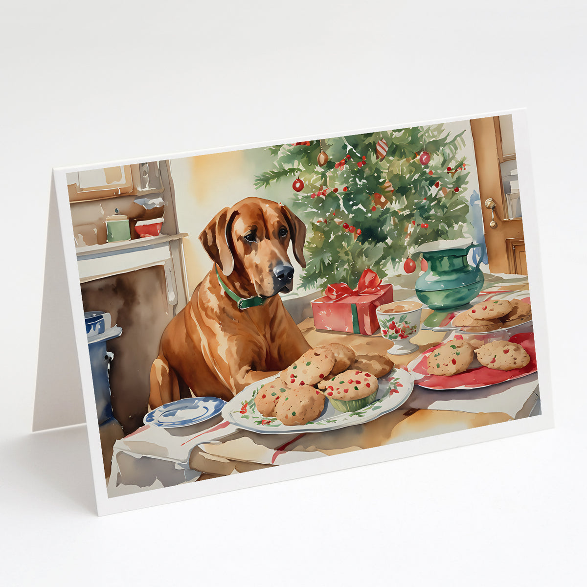 Buy this Rhodesian Ridgeback Christmas Cookies Greeting Cards Pack of 8