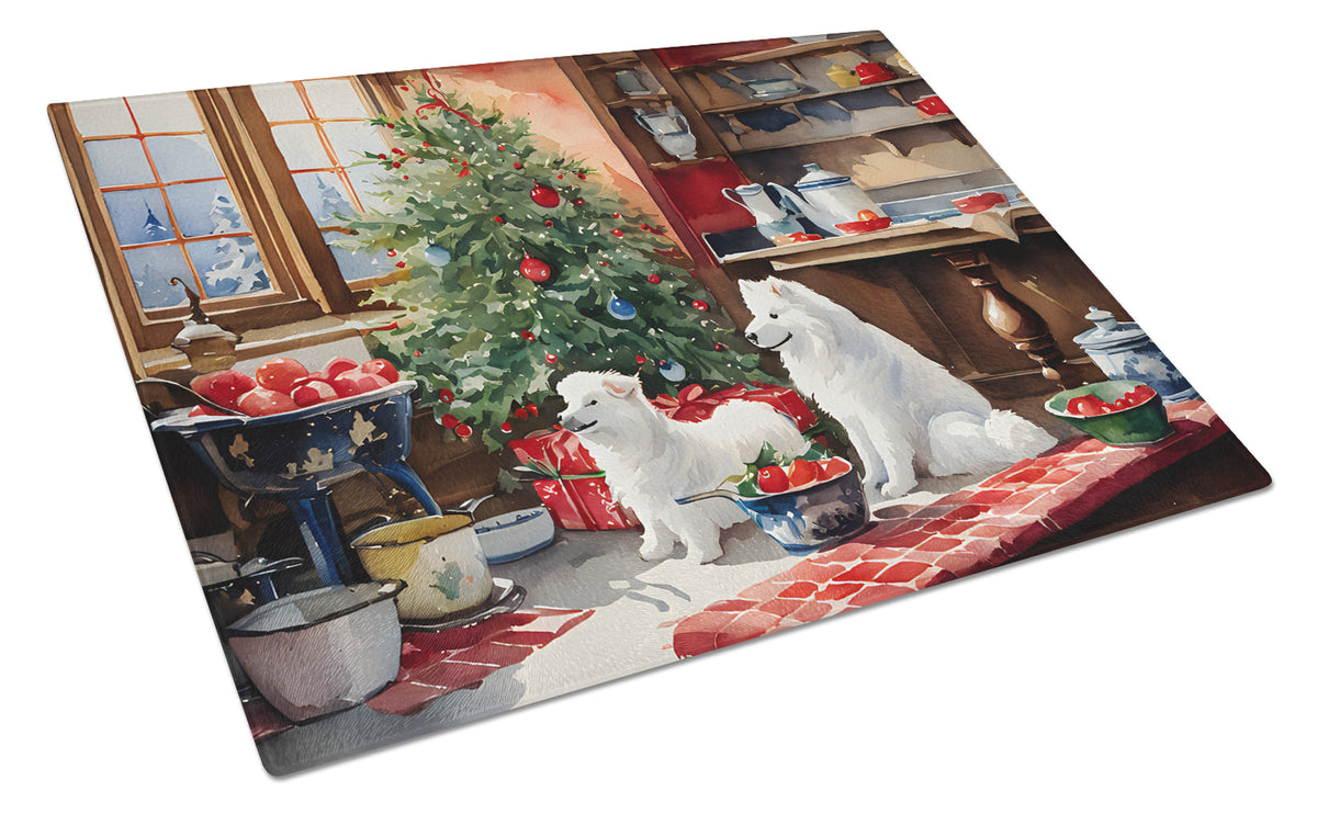 Buy this Samoyed Christmas Cookies Glass Cutting Board