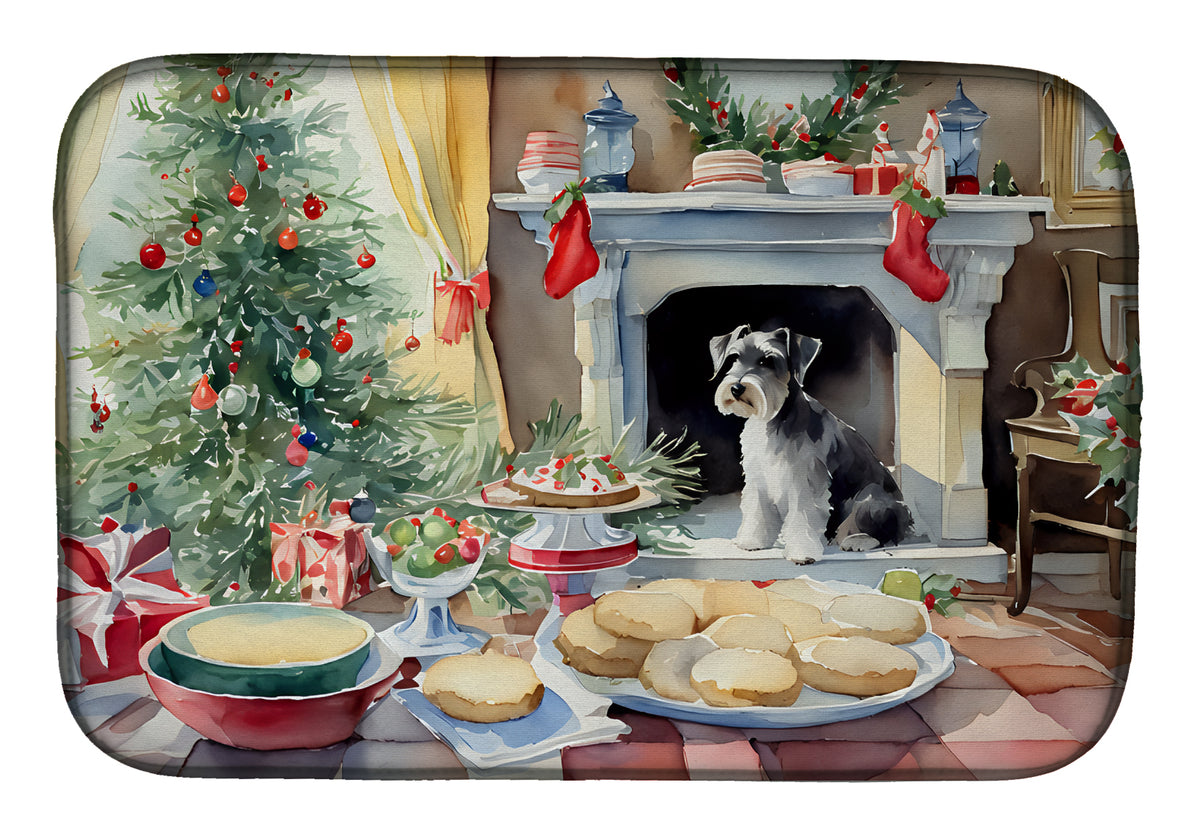 Buy this Schnauzer Christmas Cookies Dish Drying Mat