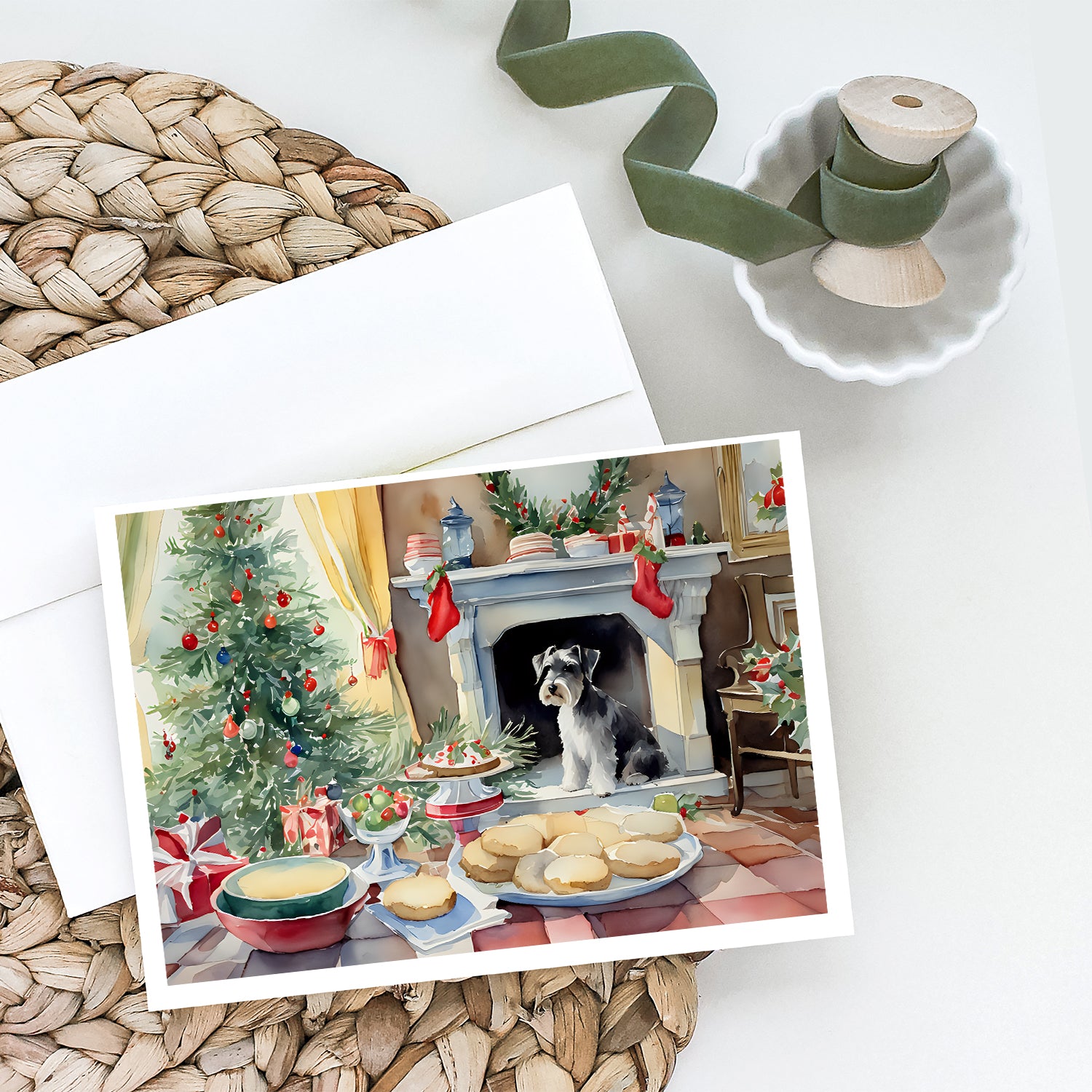 Schnauzer Christmas Cookies Greeting Cards Pack of 8