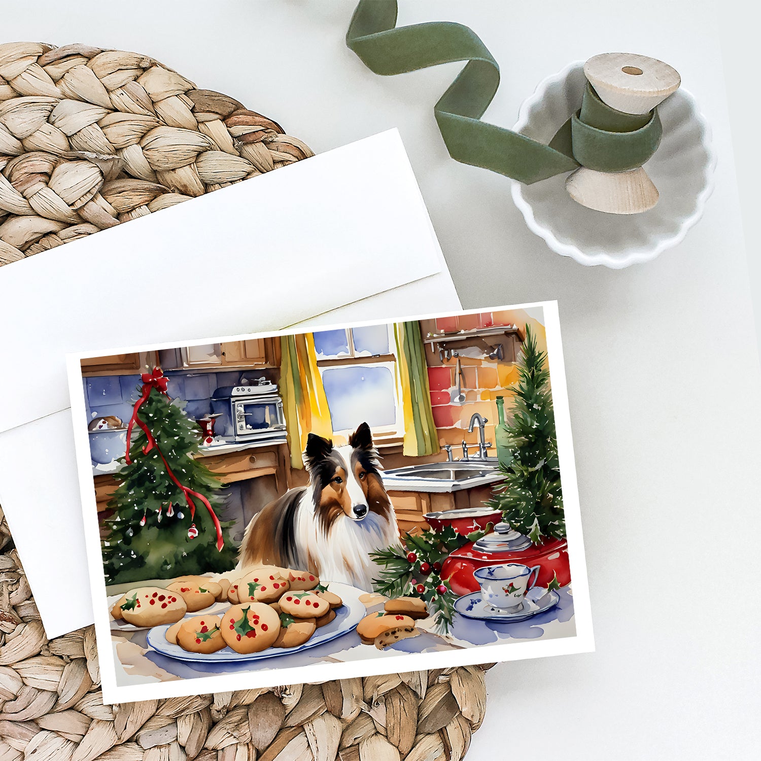 Sheltie Christmas Cookies Greeting Cards Pack of 8