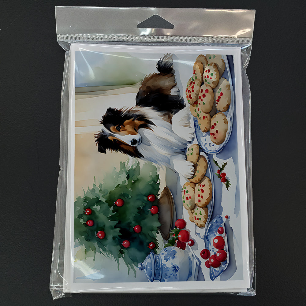 Sheltie Christmas Cookies Greeting Cards Pack of 8