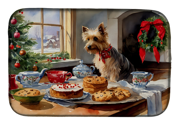 Buy this Silky Terrier Christmas Cookies Dish Drying Mat