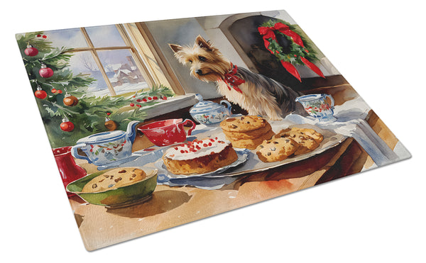 Buy this Silky Terrier Christmas Cookies Glass Cutting Board