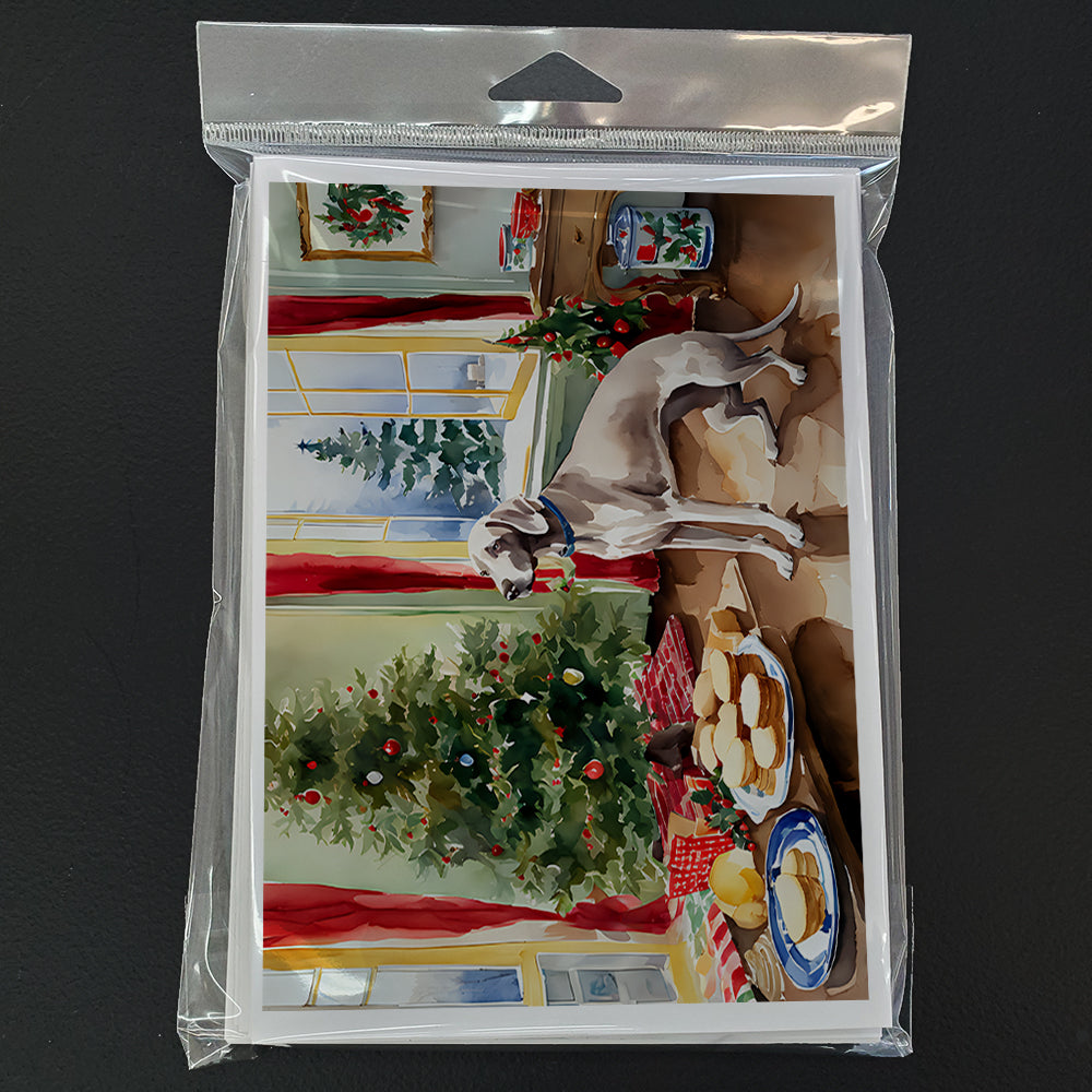Weimaraner Christmas Cookies Greeting Cards Pack of 8
