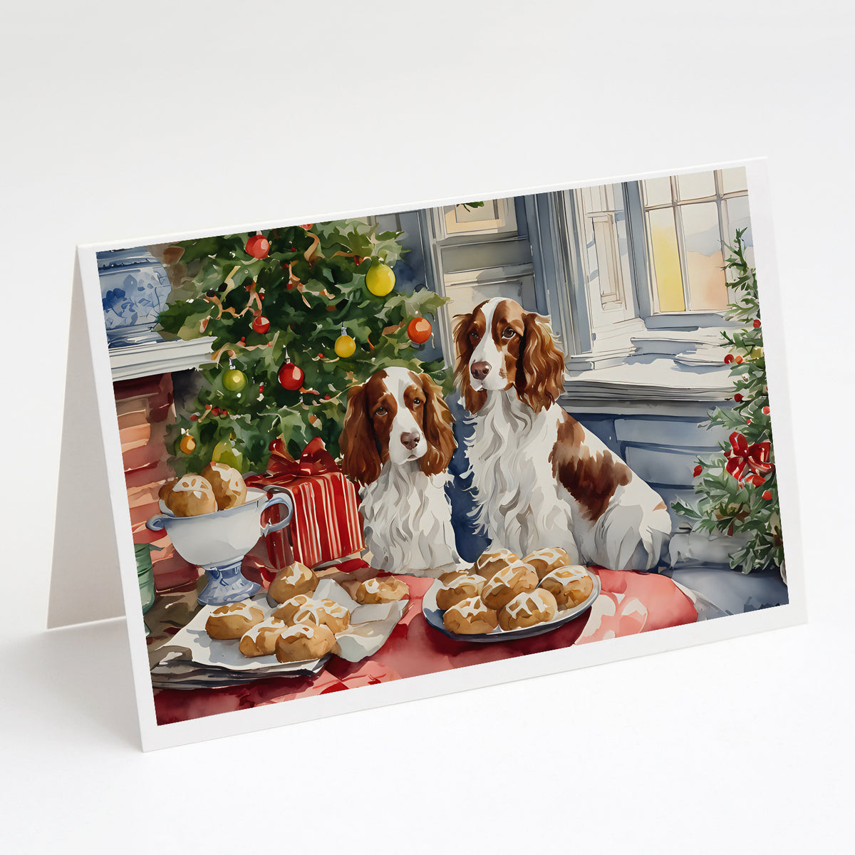 Buy this Welsh Springer Spaniel Christmas Cookies Greeting Cards Pack of 8