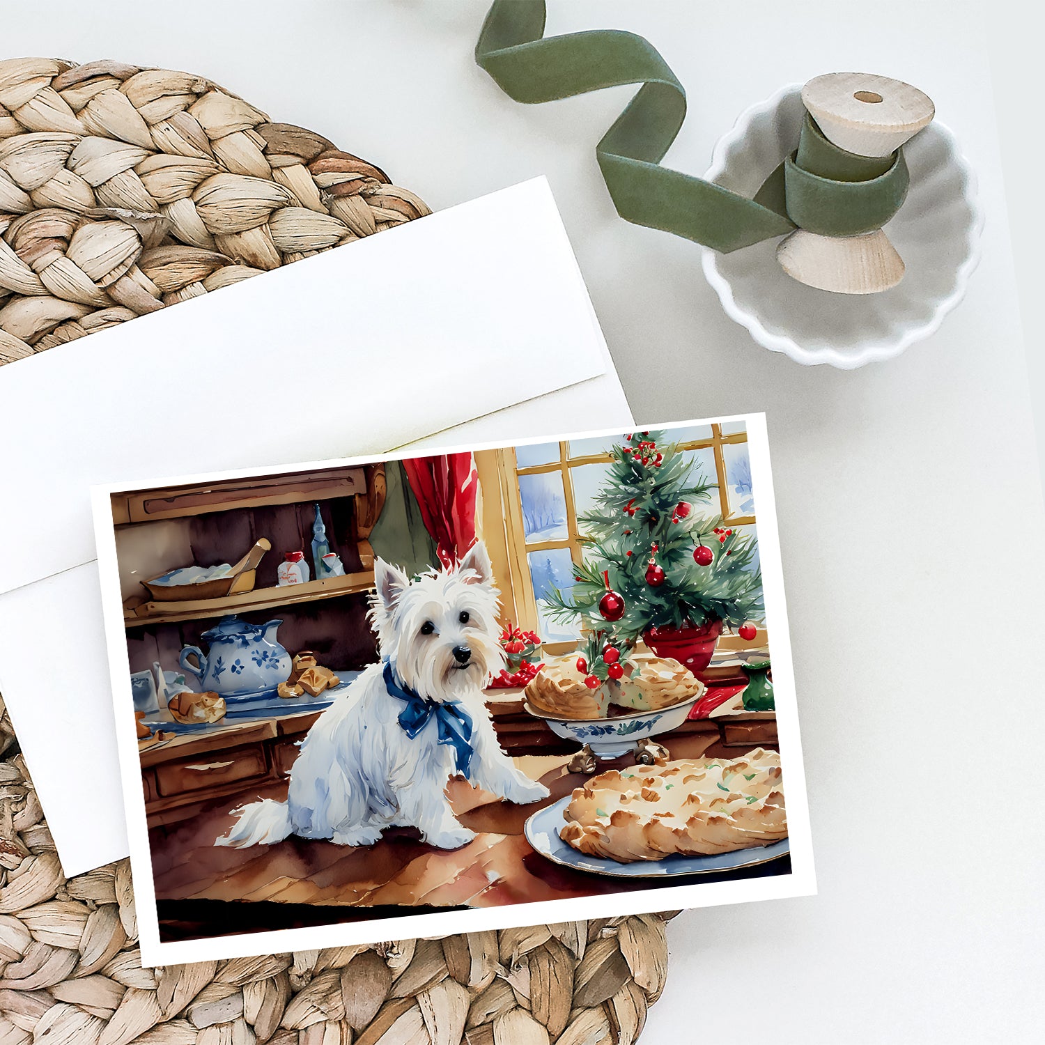 Westie Christmas Cookies Greeting Cards Pack of 8