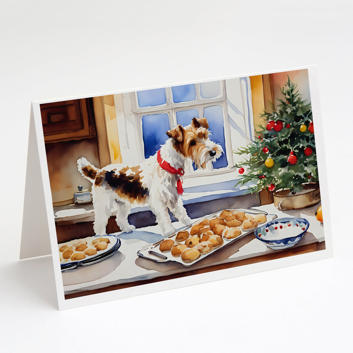 Buy this Wire Fox Terrier Christmas Cookies Greeting Cards Pack of 8