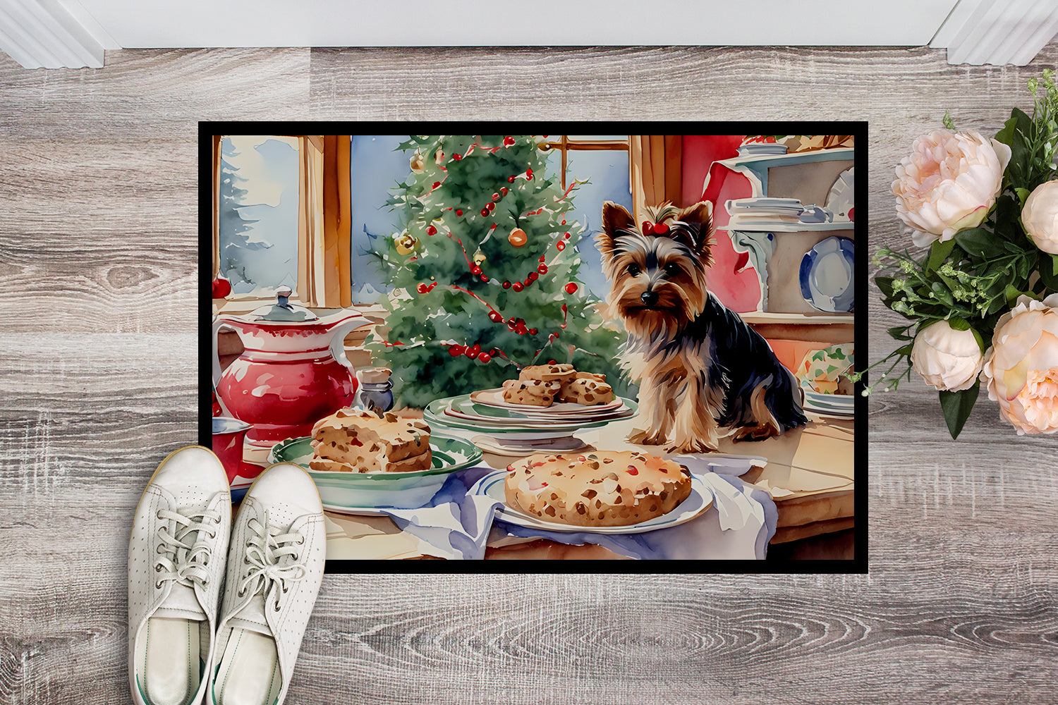 Buy this Yorkshire Terrier Yorkie Christmas Cookies Doormat