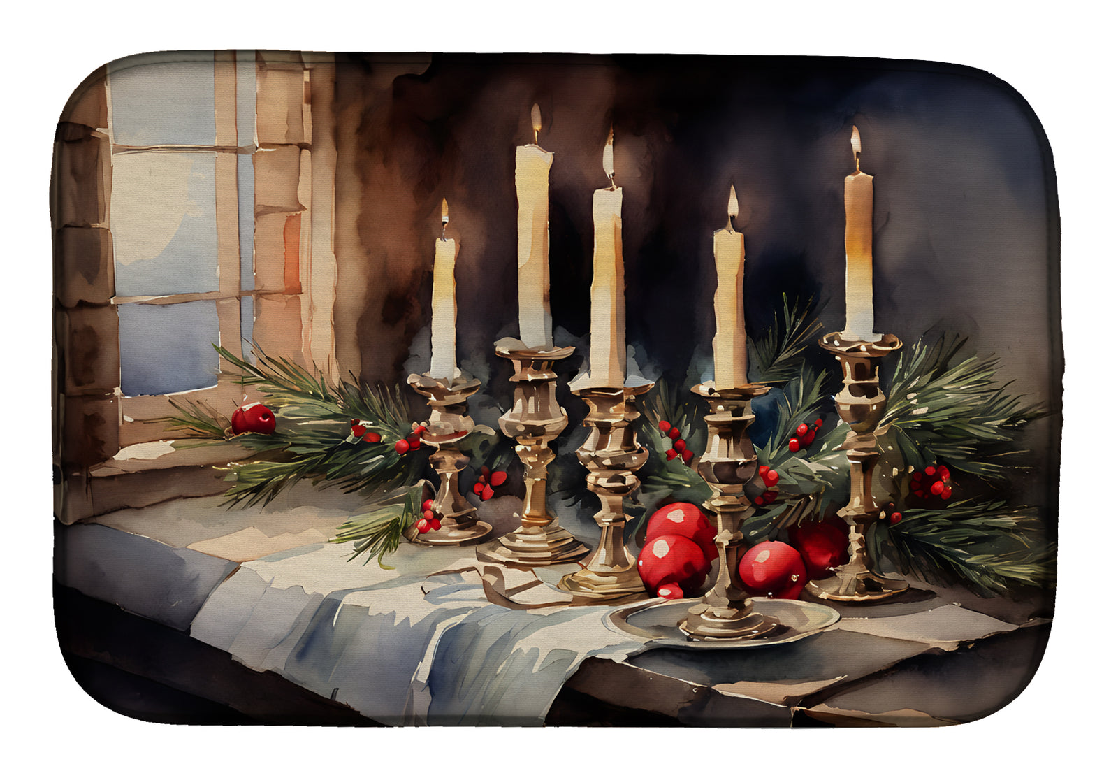 Buy this Christmas Candles Dish Drying Mat