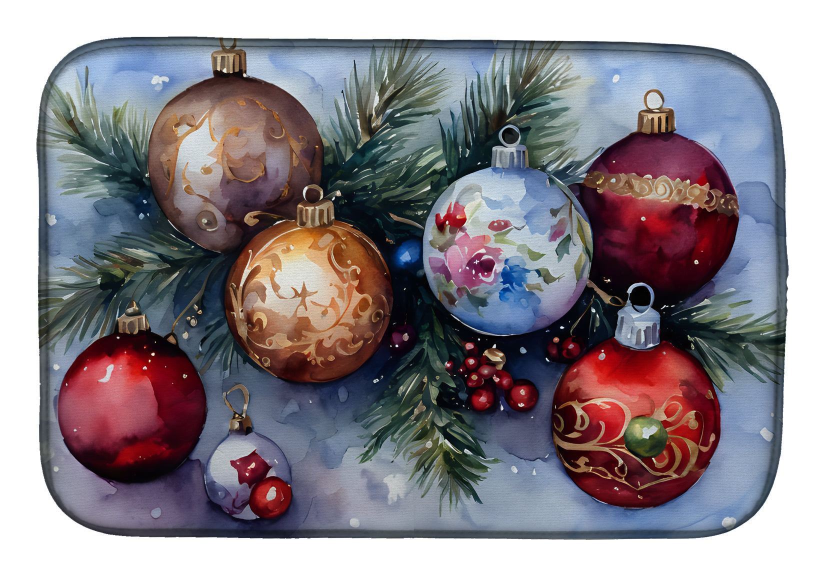 Buy this Christmas Ornaments Dish Drying Mat