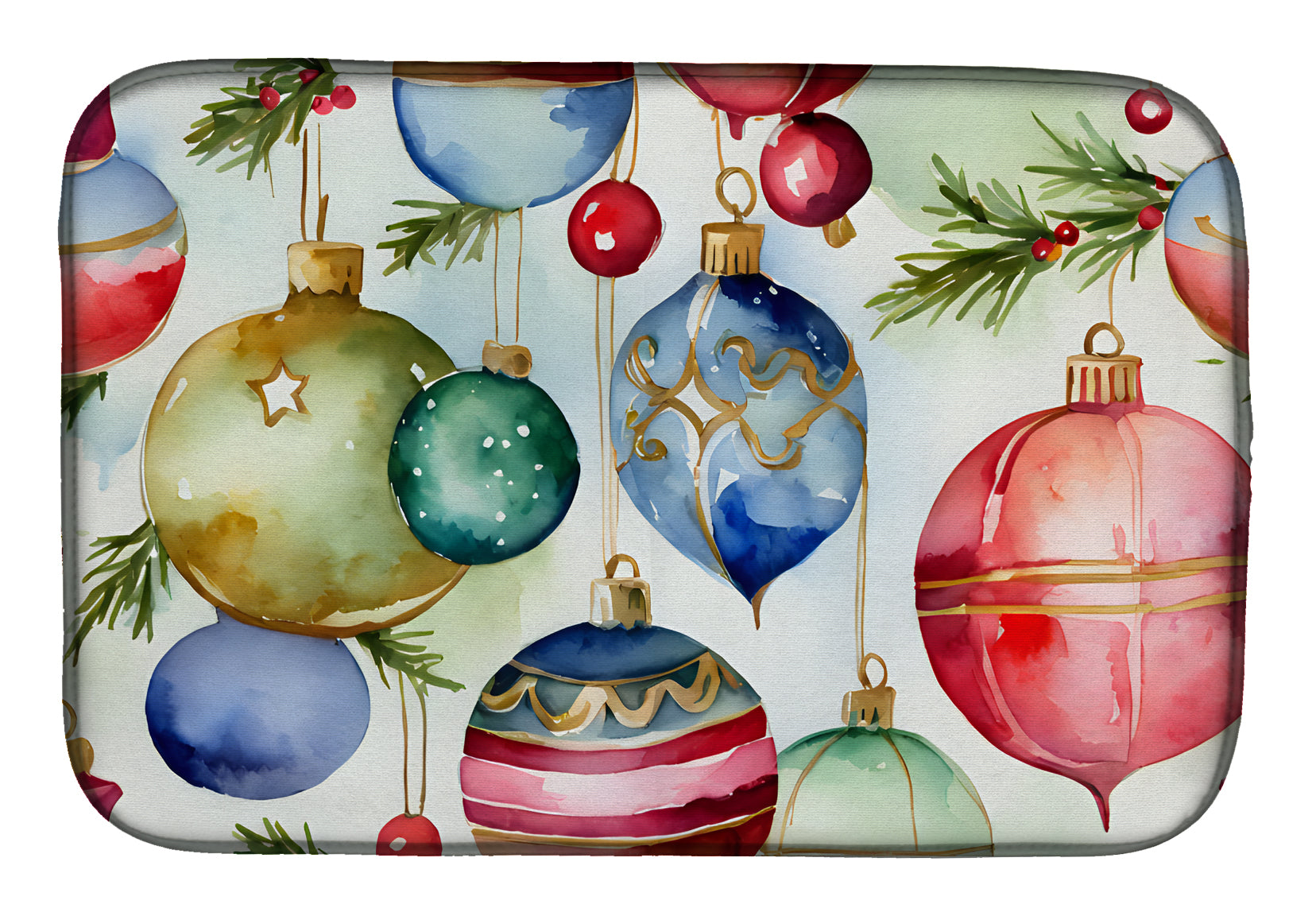 Buy this Christmas Ornaments Dish Drying Mat
