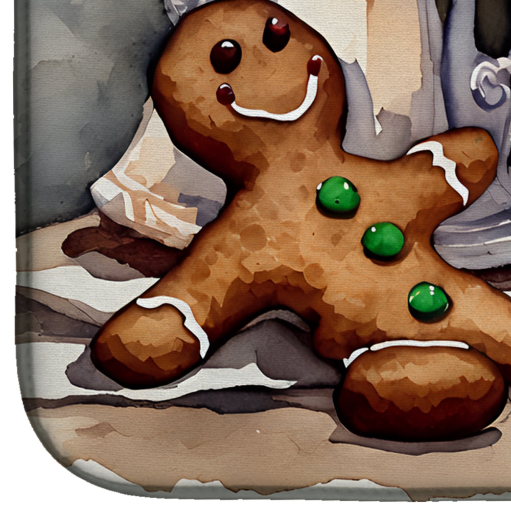 Christmas Gingerbread Men Dish Drying Mat
