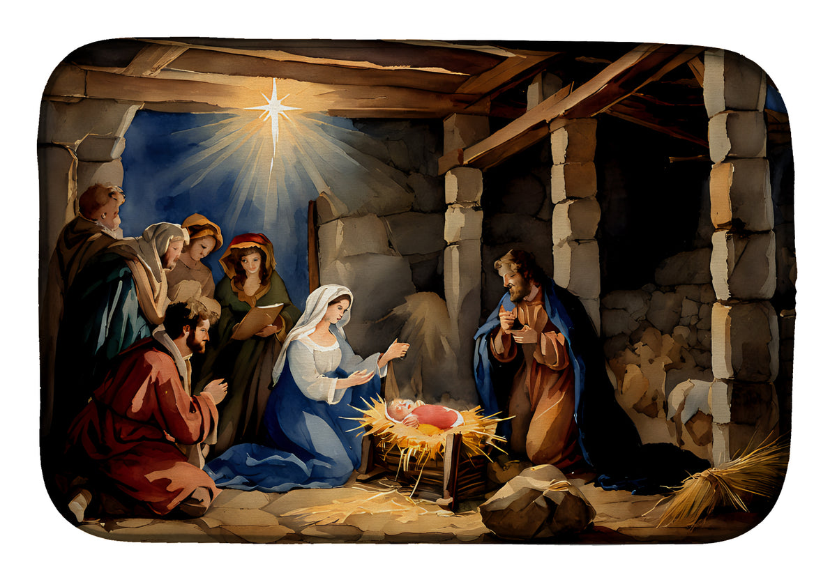 Buy this Christmas Nativity Scene Dish Drying Mat