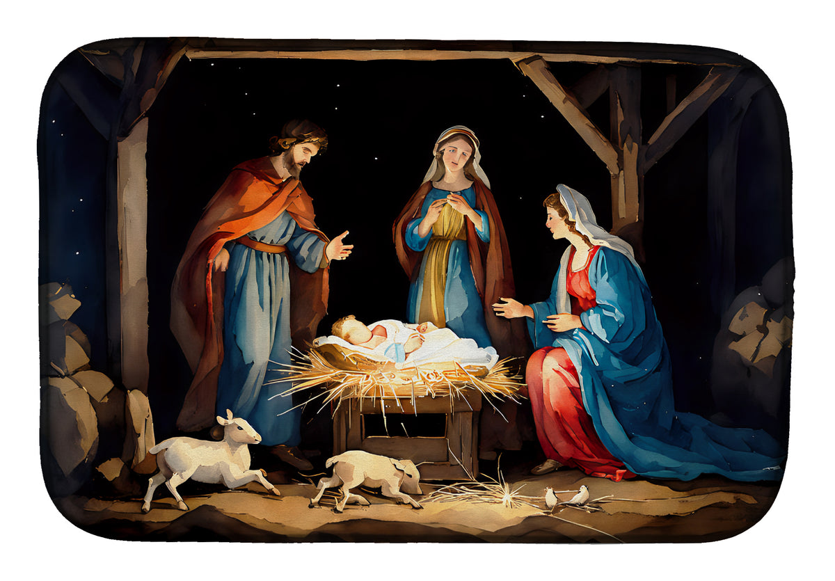 Buy this Christmas Nativity Scene Dish Drying Mat