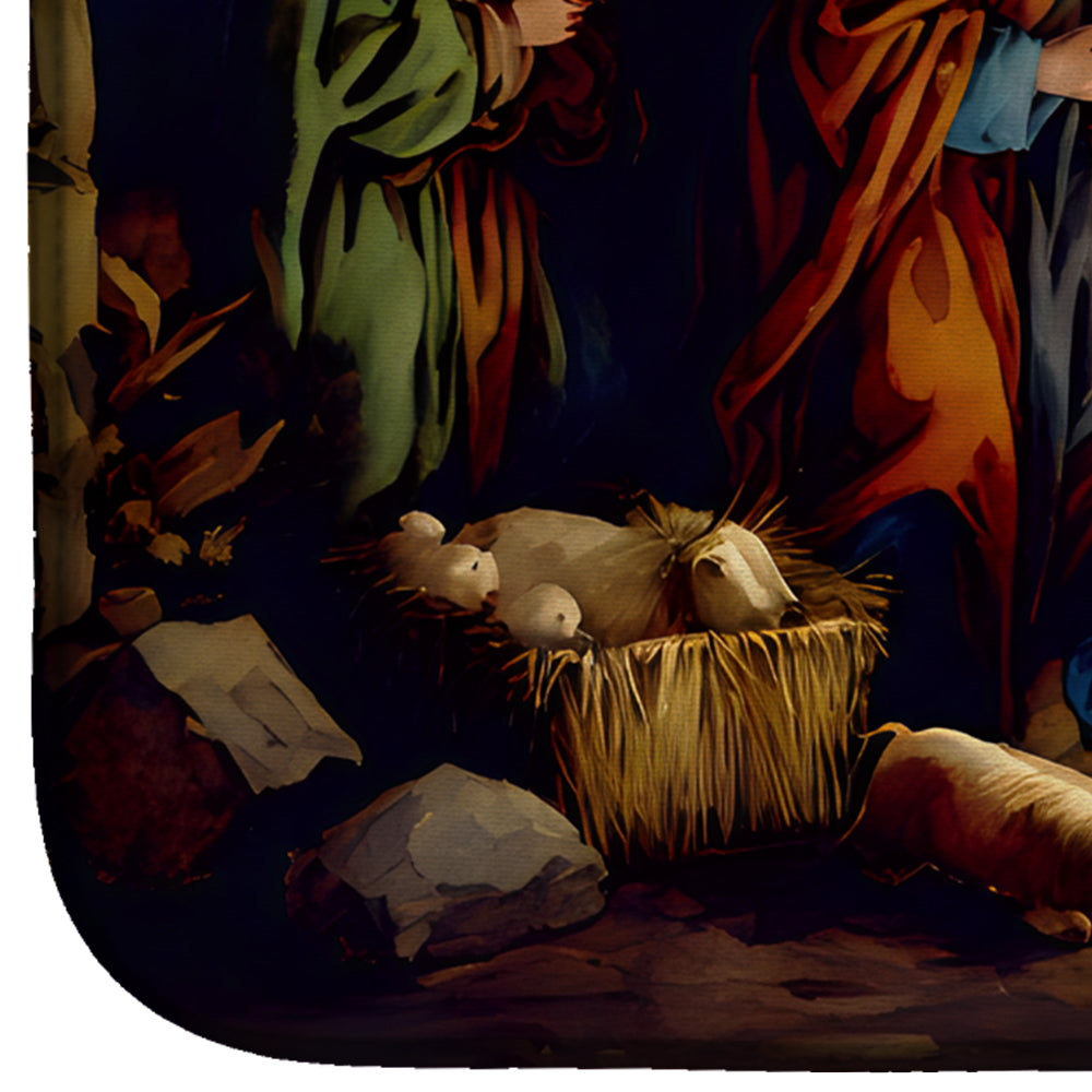 Christmas Nativity Scene Dish Drying Mat