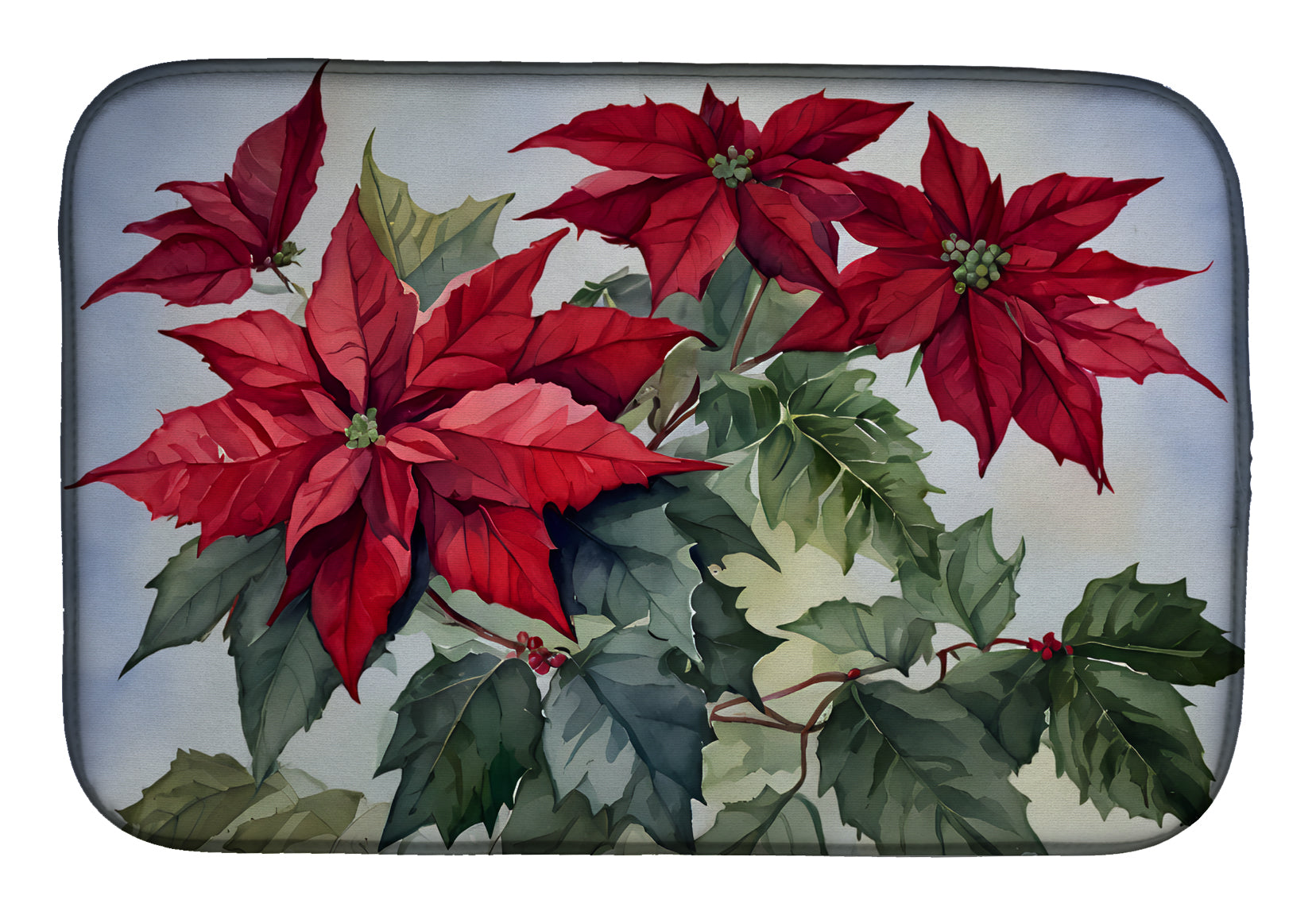 Buy this Christmas Poinsettias Dish Drying Mat
