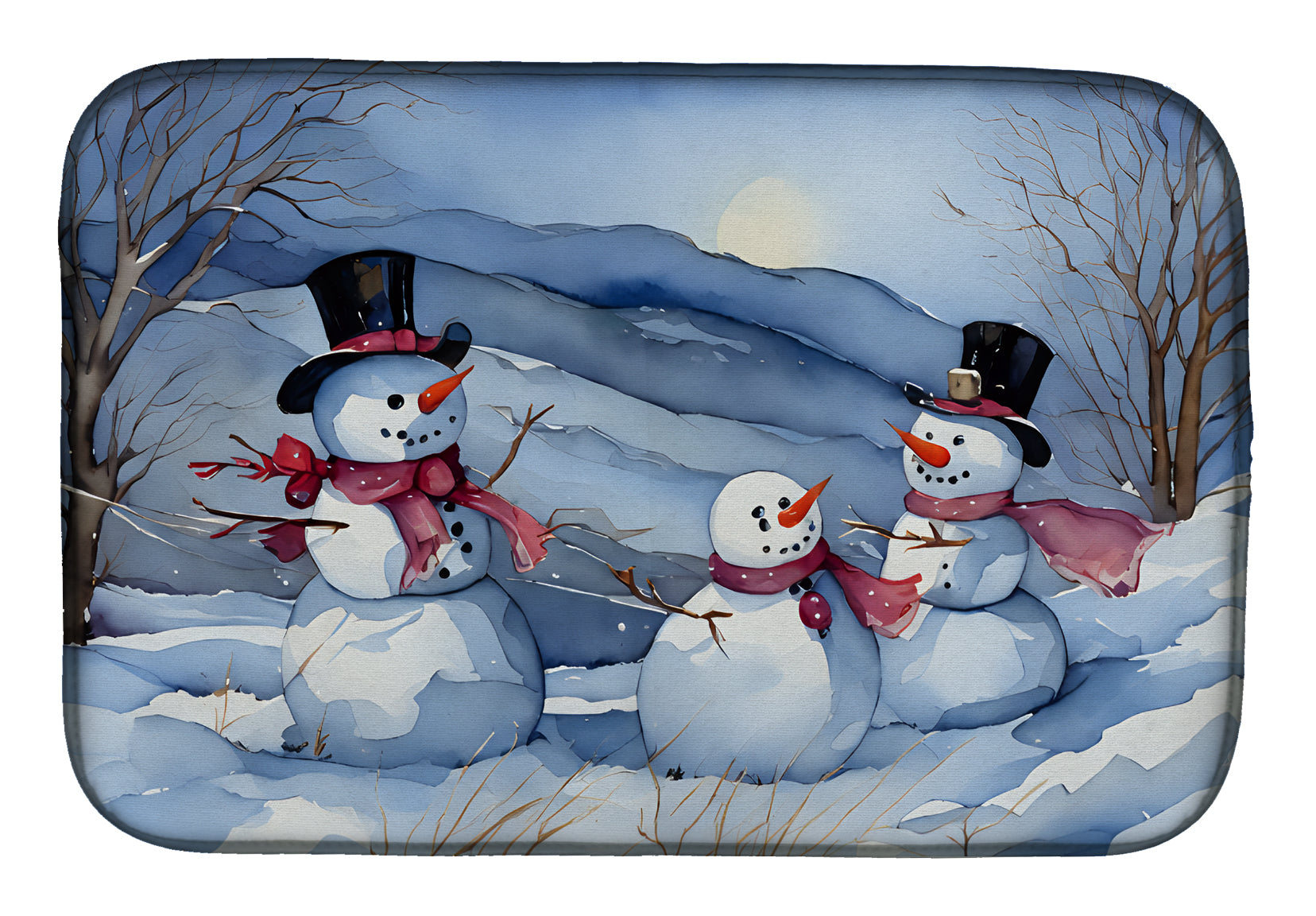 Buy this Christmas Snowmen Dish Drying Mat