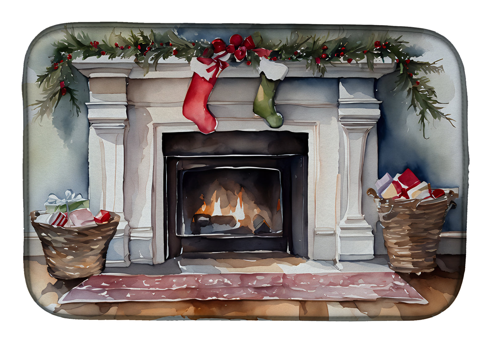 Buy this Christmas Stockings Dish Drying Mat