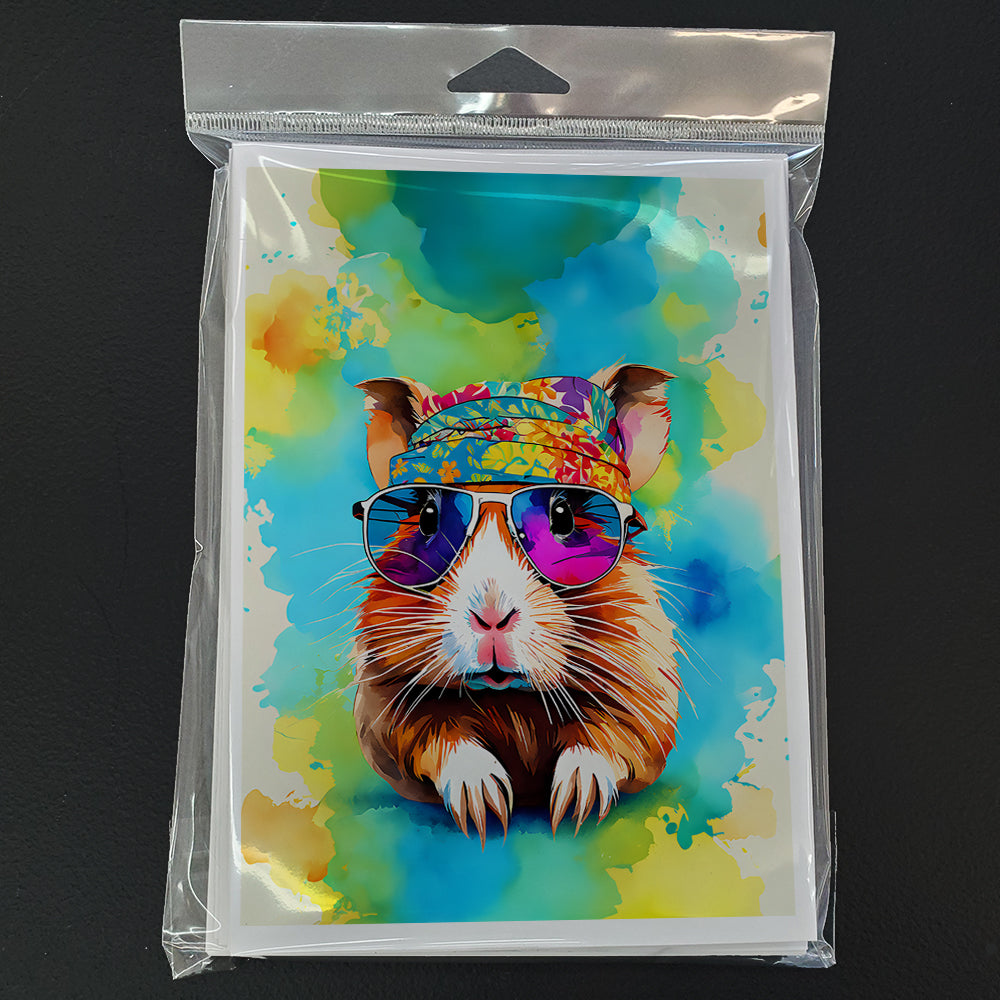 Hippie Animal Guinea Pig Greeting Cards Pack of 8