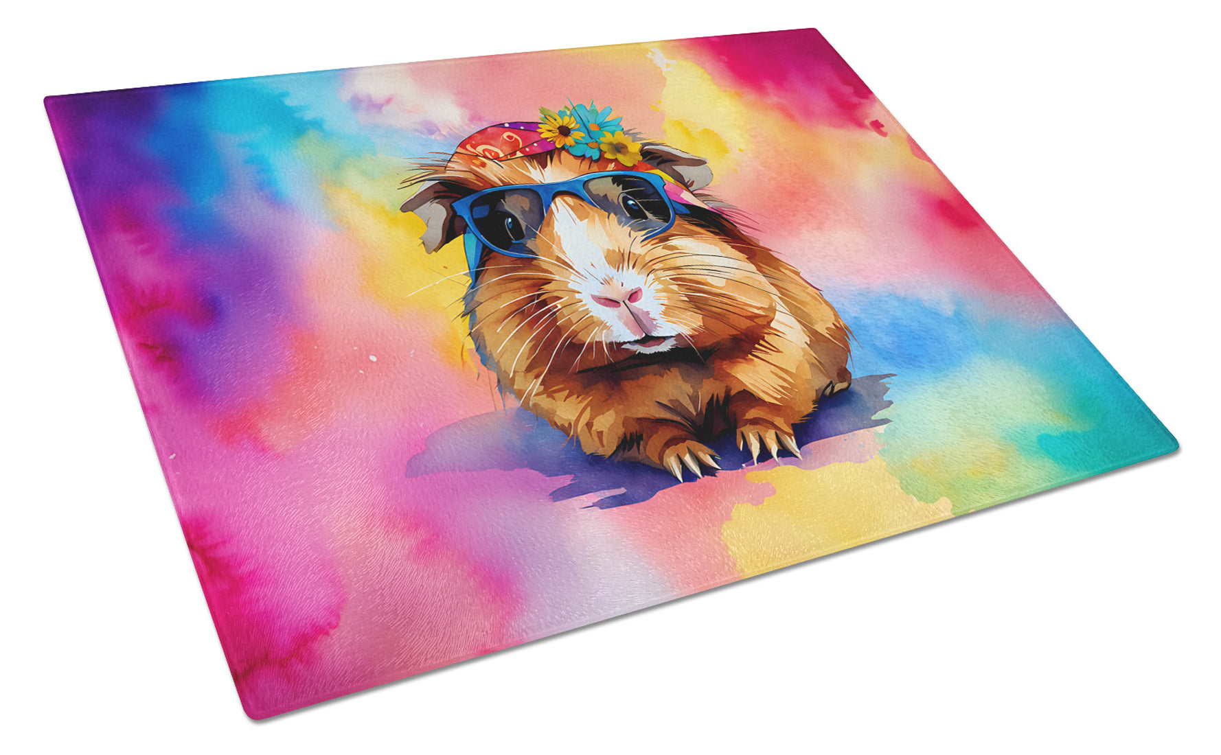 Buy this Hippie Animal Guinea Pig Glass Cutting Board