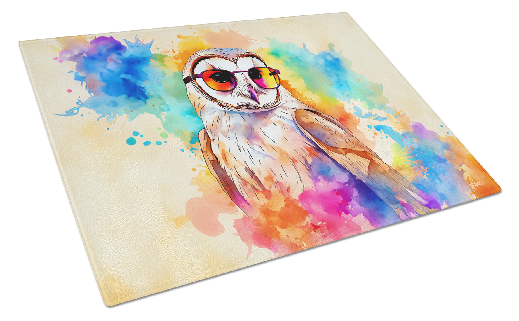 Buy this Hippie Animal Barn Owl Glass Cutting Board
