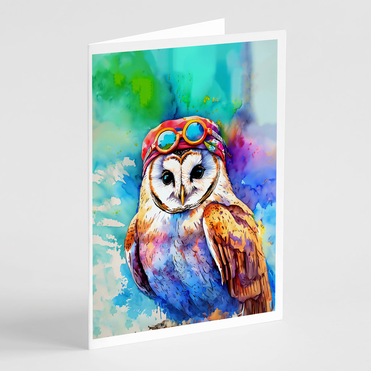 Buy this Hippie Animal Barn Owl Greeting Cards Pack of 8