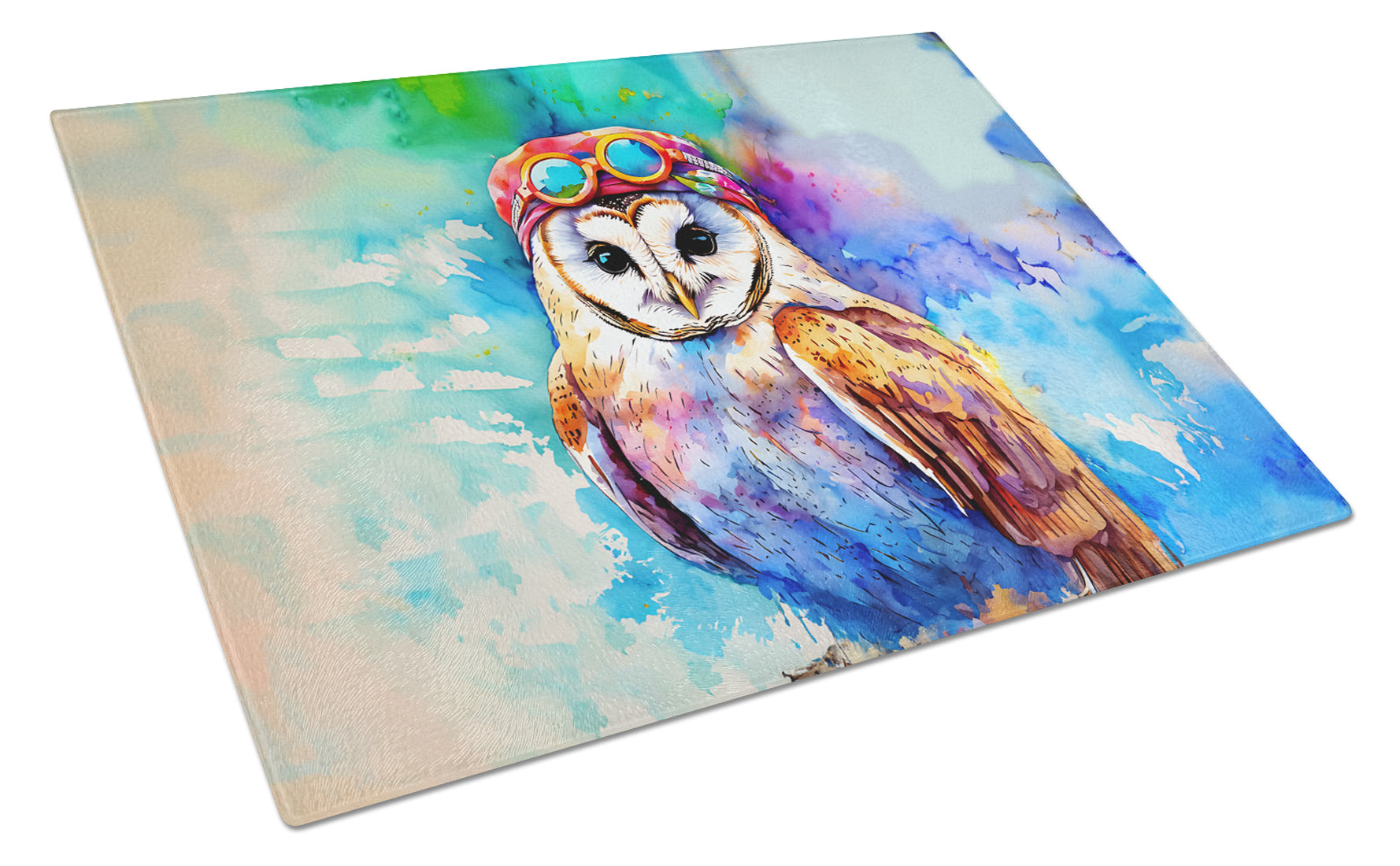 Buy this Hippie Animal Barn Owl Glass Cutting Board