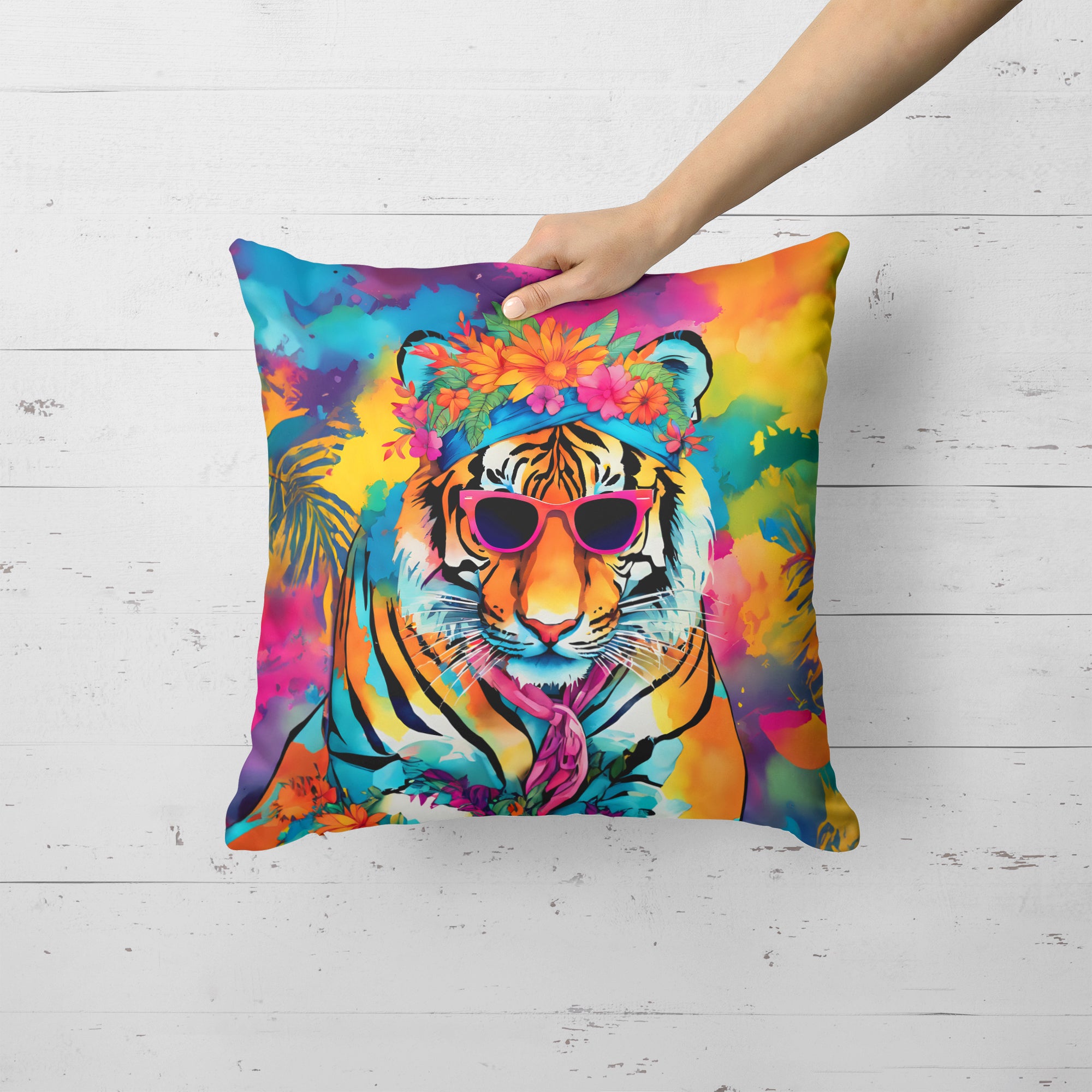 Hippie Animal Bengal Tiger Throw Pillow